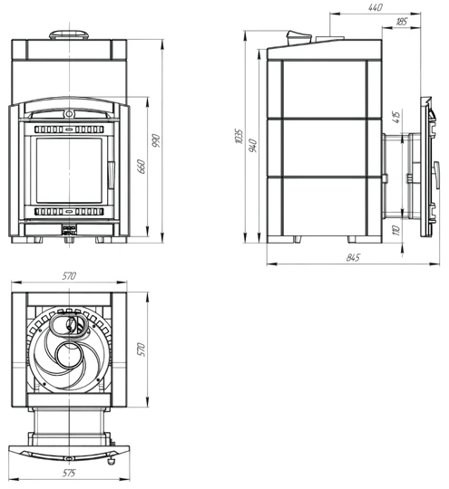 Печь банная "Атмосфера XL" в облицовке "Пироксенит" - 2