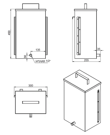 Печь для бани ASTON 12 INOX стекло "АКВА" - 4