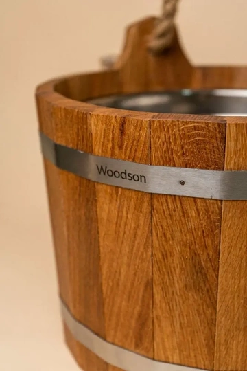 Шайка Woodson с нержавеющей вставкой, 10 л., дуб - 2