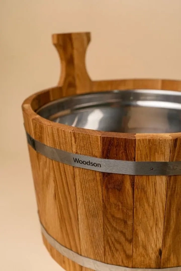 Шайка Woodson с нержавеющей вставкой, 17 л., дуб - 2