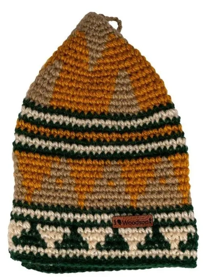 Шапка вязаная для бани Woodson Viking, орнамент, без косичек (жёлтый) - 2