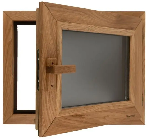 Окно Woodson PRO 50*40, стекло GREY дуб, правое - 1