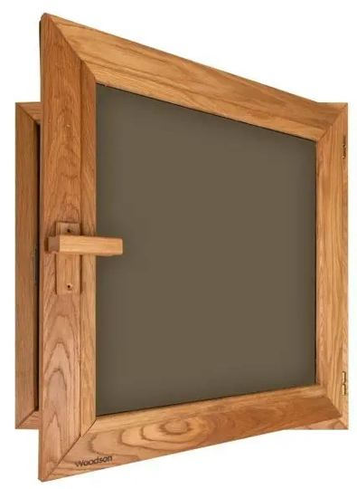Окно Woodson PRO 60*60, стекло GREY дуб, правое - 1