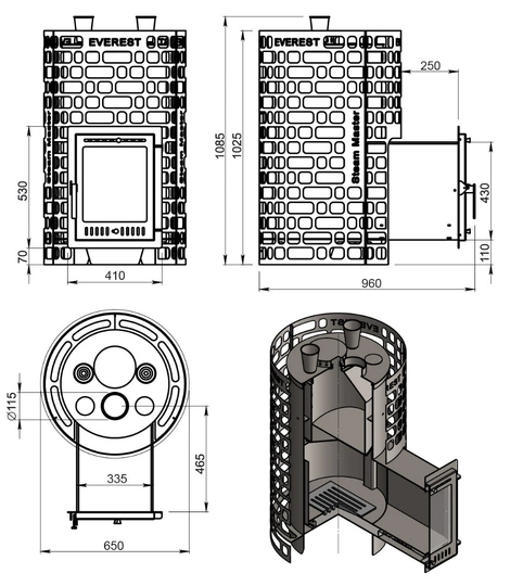Печь для бани Эверест "Steam Master" 38 INOX (320М) - 5