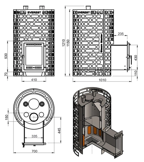 Печь для бани Эверест "Steam Master" 60 INOX (320М) - 5