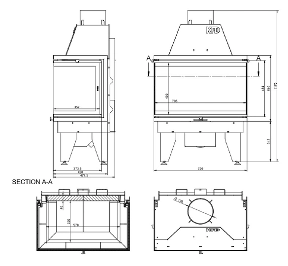 Каминная топка KFD ECO iLINE 5172 3F - 3