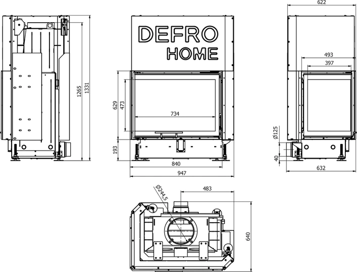 Каминная топка Defro Home Portal ME BL G - 3