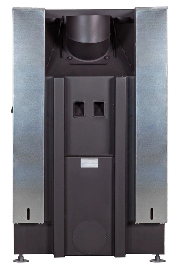 Каминная топка Экокамин ДЕЛЬТА 800 PВ три стекла принтинг подовое горение черный шамот - 5