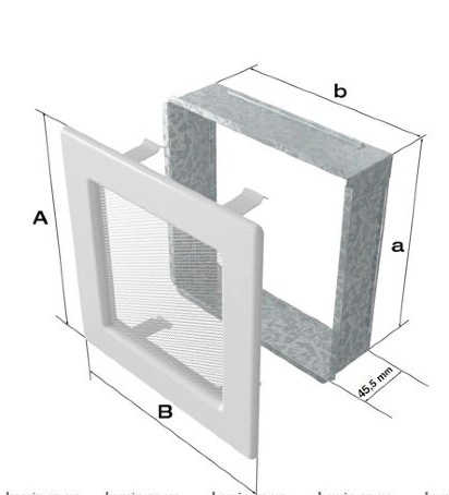 Решетка вентиляционная Чёрная-Латунь 22x37 - 2