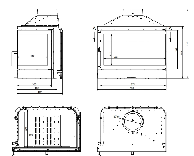 Каминная топка KFD ECO MAX 7 L/R  basic (левая/правая) - 3