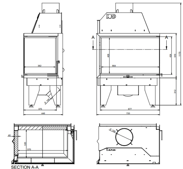 Каминная топка KFD ECO iLINE 5172 L/R - 5