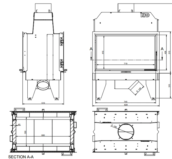 Каминная топка KFD ECO iLINE 5183 DF - 4