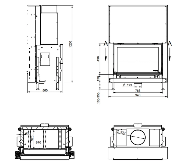 Каминная топка KFDesign LINEA H 920 4.0 - 3