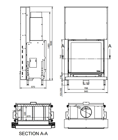 Каминная топка KFDesign LINEA V 1080 3.0 - 5