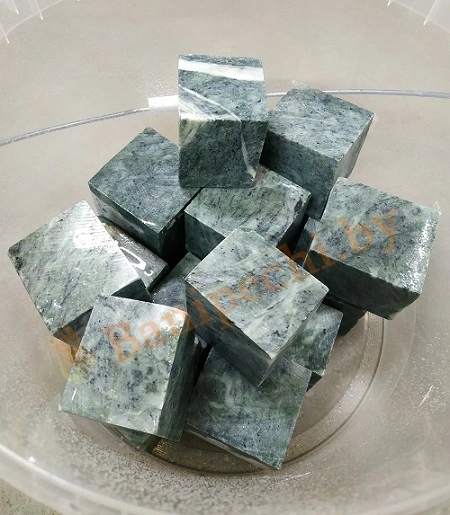 Камни для бани Серпентинит Змеевик Кубики,  10 кг - 1