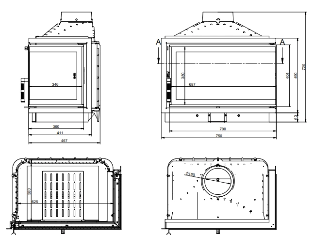 Каминная топка KFD ECO iMAX 7 L/R standard (левая/правая) - 4