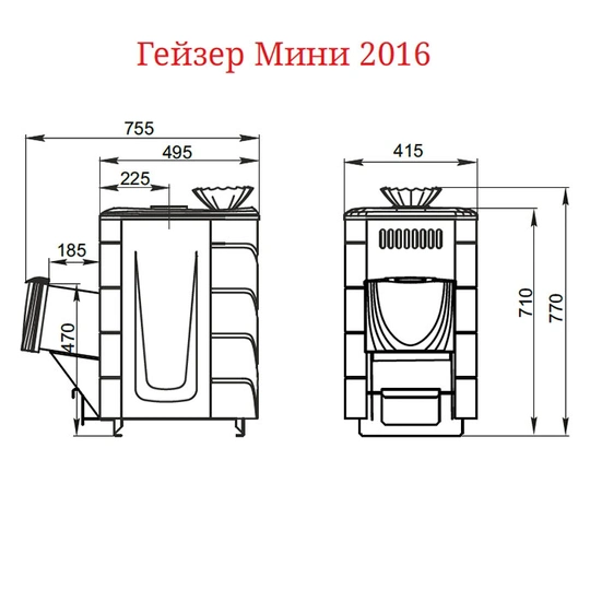 Печь для бани Термофор Гейзер Мини 2016 Inox ДА ЗК ТО терракота - 2