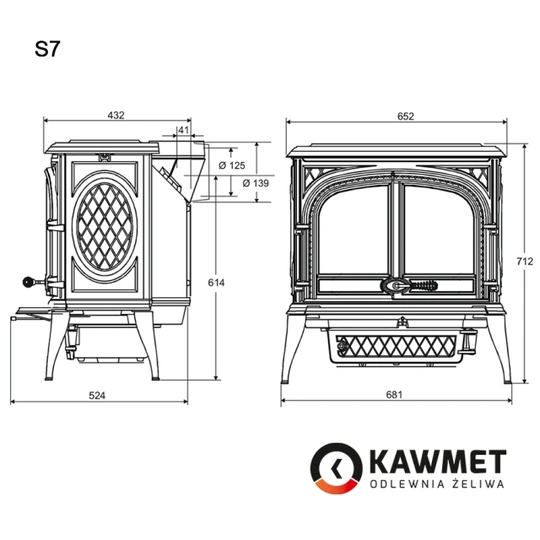 Чугунная печь KAWMET Premium S7 (11,3 кВт) - 4