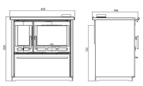 Отопительно-варочная печь Plamen 850 Glass - 2