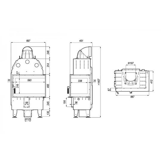 Каминная топка Defro Home Intra SM BP MINI - 1