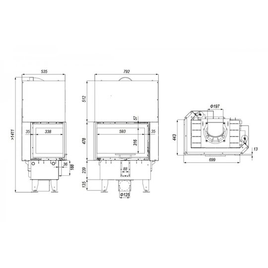Каминная топка Defro Home Intra SM BP MINI G - 2