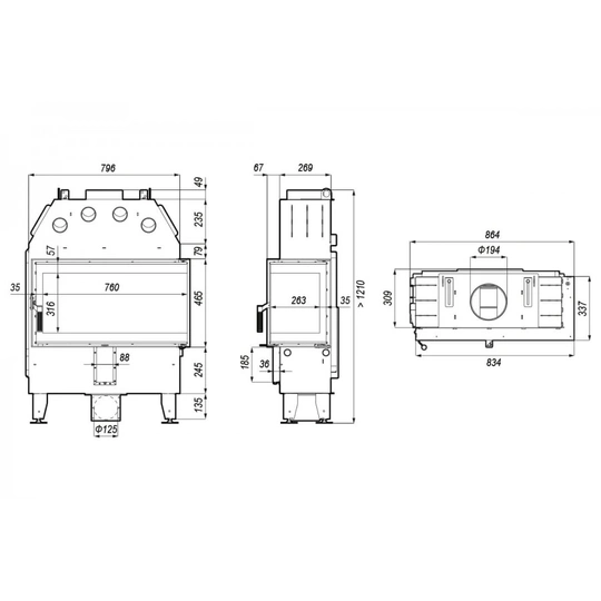 Каминная топка Defro Home Intra ME BL SLIM - 1