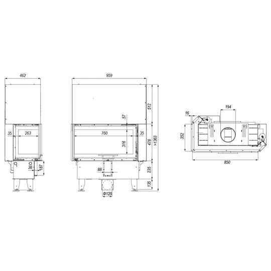 Каминная топка Defro Home Intra ME BL SLIM G - 1