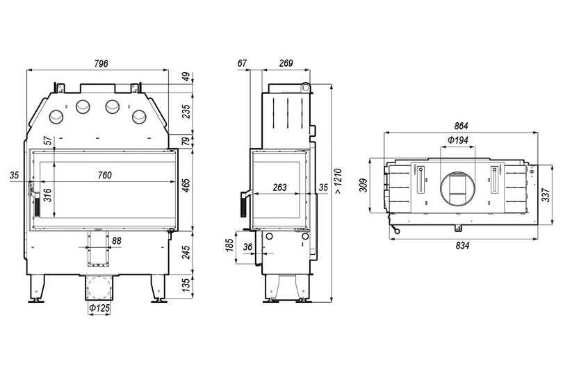 Каминная топка Defro Home Intra ME BP SLIM - 1