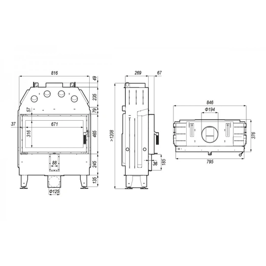 Каминная топка Defro Home Intra ME SLIM - 1