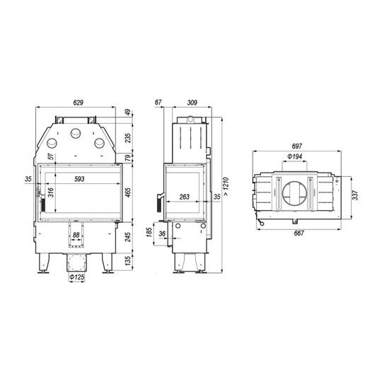 Каминная топка Defro Home Intra SM BP SLIM - 1