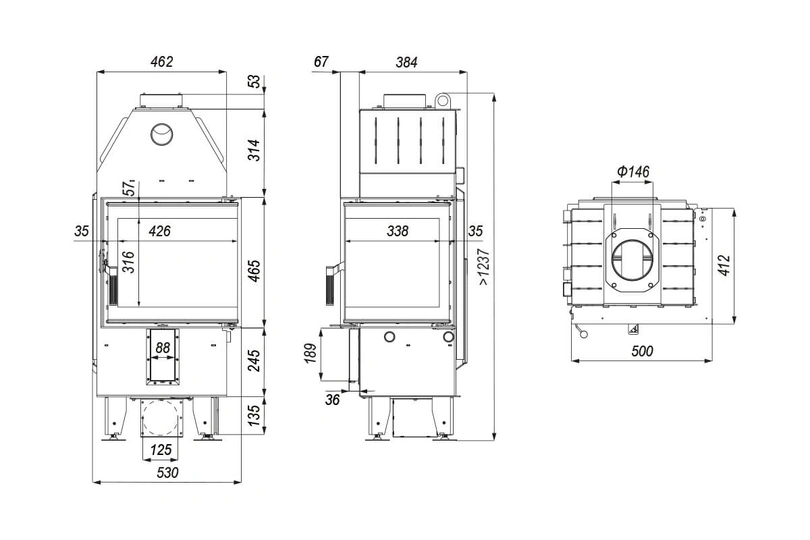 Каминная топка Defro Home Intra XSM BL MINI - 1