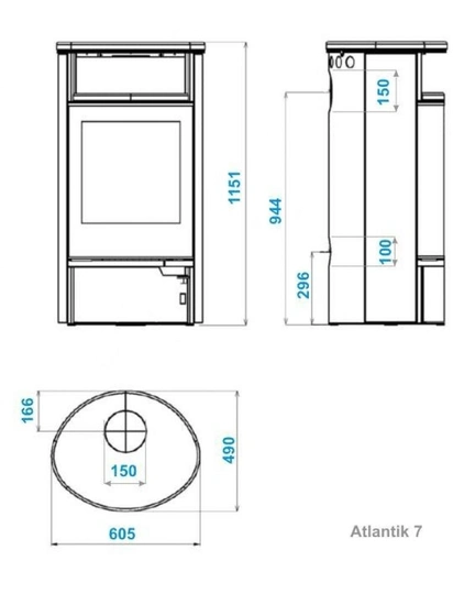 Печь-камин Atlantik 7 песчаник - 2