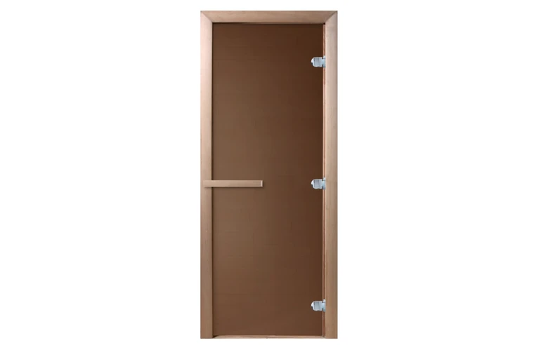 Стеклянная дверь для бани Doorwood 1900*600 (бронза матовая, 8 мм)