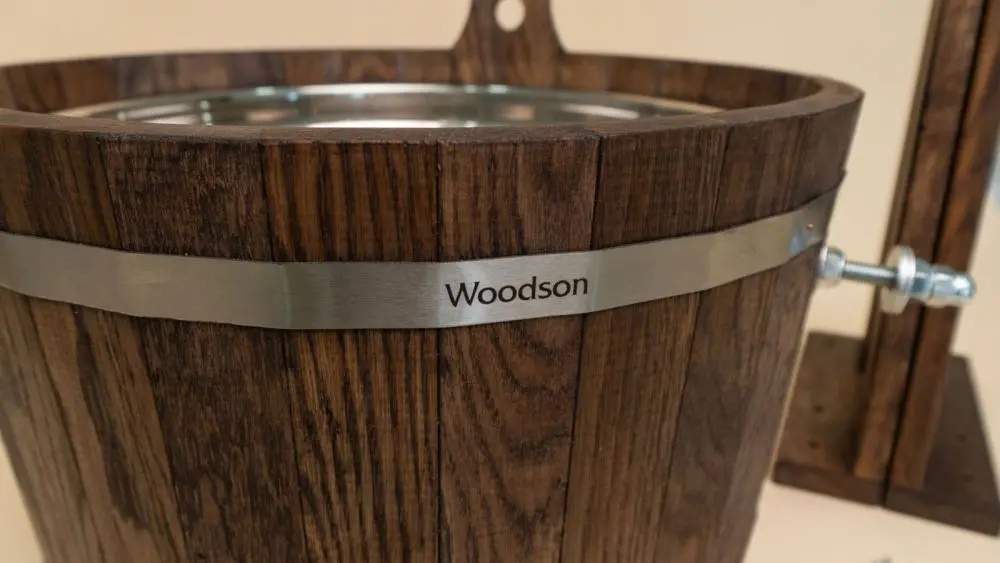Обливное устройство Woodson с нержавеющей вставкой, 17 л., дуб в темном - 1min