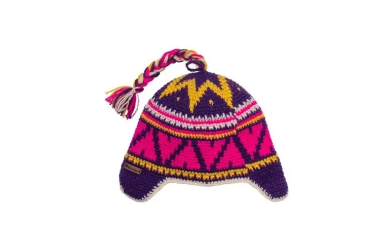Шапка вязаная для бани Woodson Viking Pinky, орнамент, 1 косичка