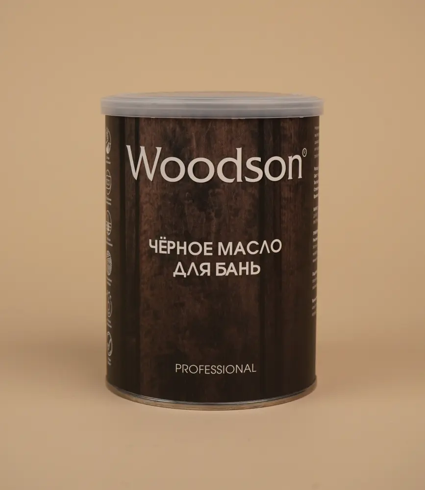 Чёрное масло для защиты древесины Woodson (баня), 2,4л - 1min
