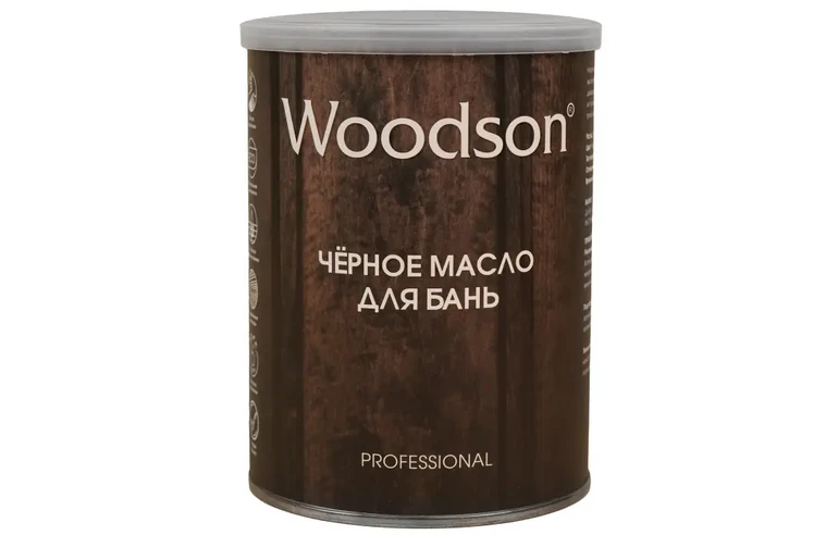 Чёрное масло для защиты древесины Woodson (баня), 2,4л