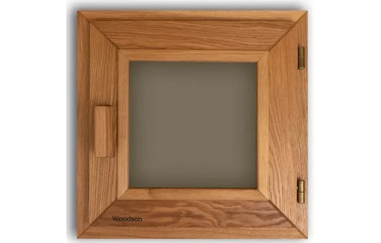 Окно Woodson PRO 40*40, стекло GREY дуб, правое