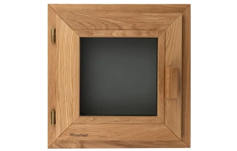 Окно Woodson PRO 40*40, стекло GREY дуб, левое