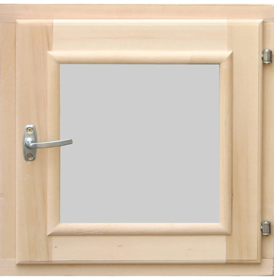 Окно для бани из ольхи 40х50 стеклопакет прозрачный - 0min