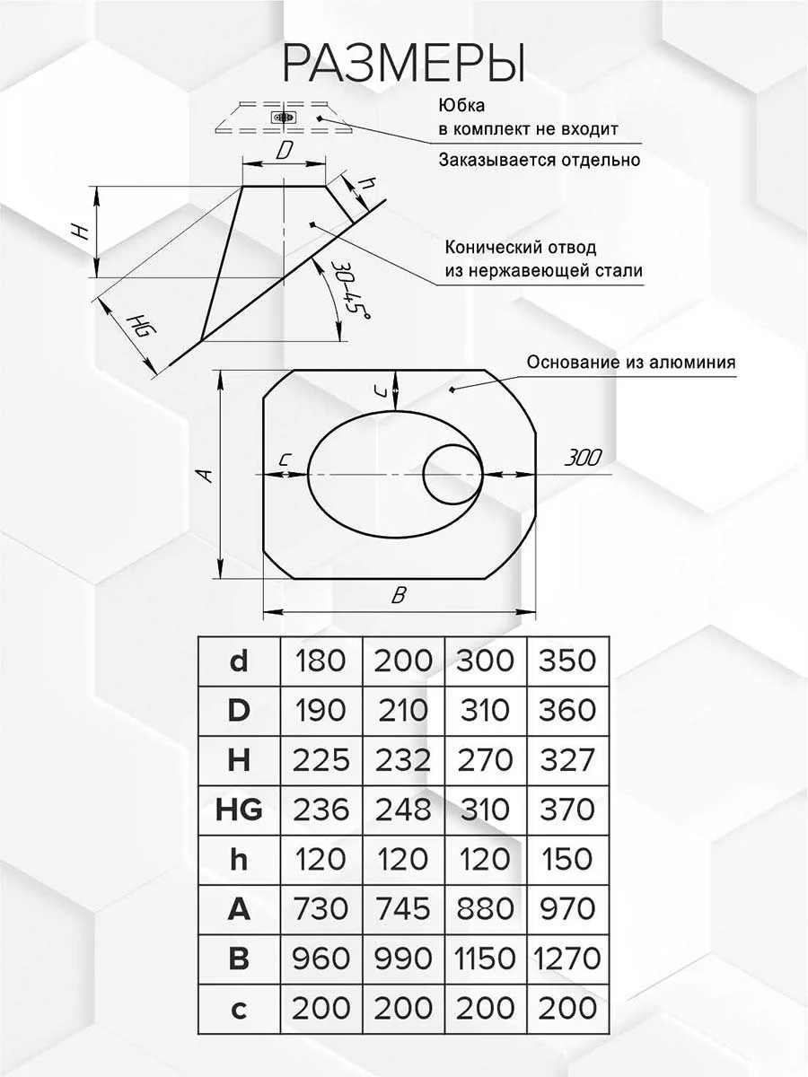 Craft GS/HF-P крышная разделка 30-45гр. (алюминий/эмаль) Ф250 - 1min