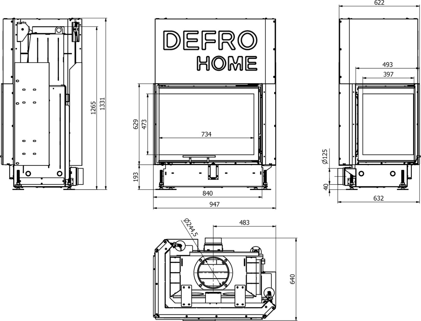 Каминная топка Defro Home Portal ME BL G - 3min