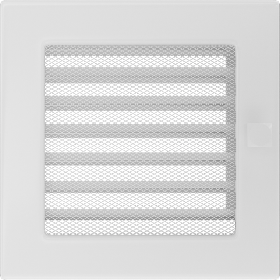 Решетка вентиляционная Белая 17x17 с жалюзи Kratki - 0min