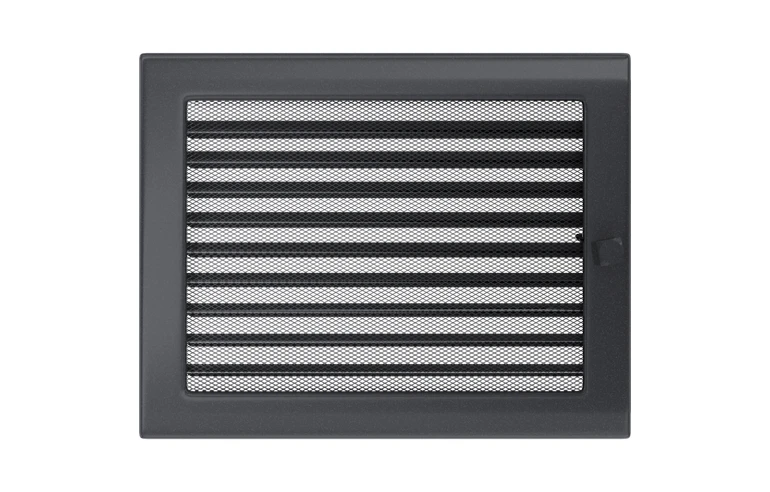 Решетка вентиляционная Графитовая 22x30 с жалюзи Kratki