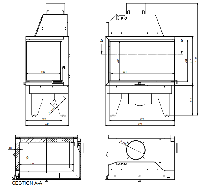 Каминная топка KFD ECO iLINE 5172 L/R - 5min