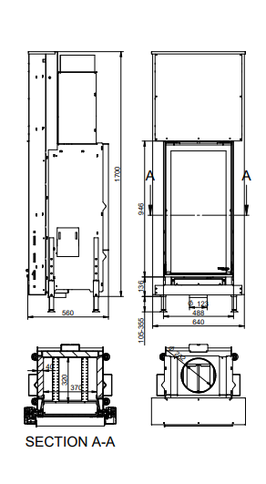 Каминная топка KFDesign LINEA V 1070 4.0 - 3min