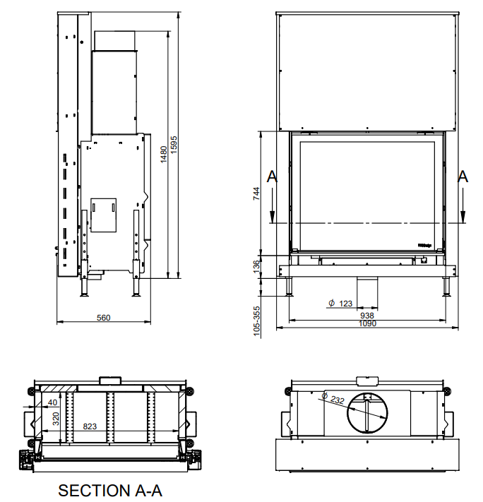 Каминная топка KFDesign LINEA V 1190 4.0 - 5min