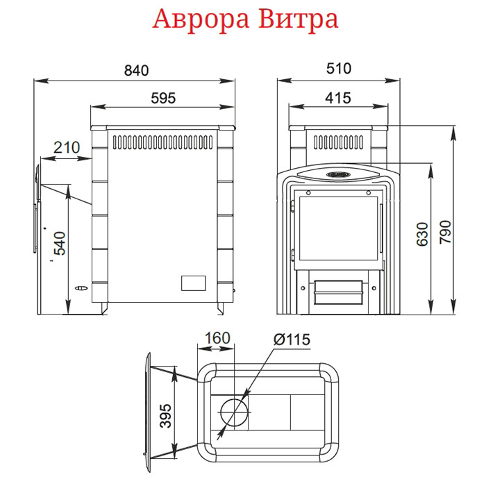 Печь для бани Термофор Аврора Inox Витра Иллюминатор терракота - 2min