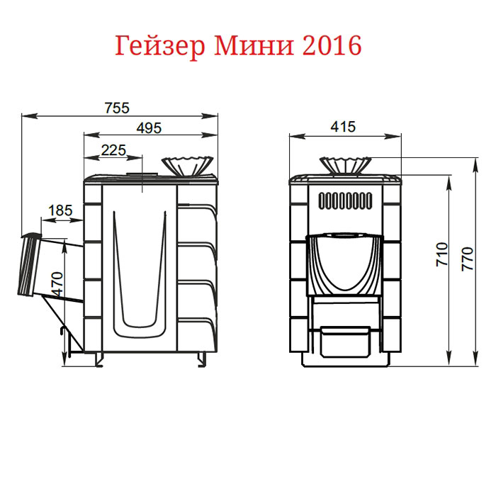 Печь для бани Термофор Гейзер Мини 2016 Inox ДА ЗК терракота - 2min