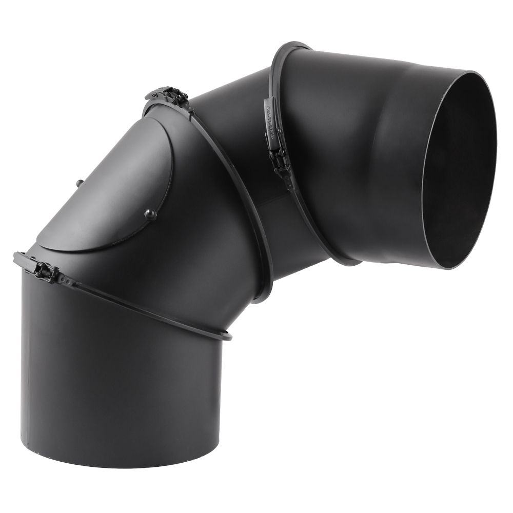 Дымоходное колено (отвод) KAISER PIPES (2мм) четырёх-сегментное, поворотное, универсальное - 1min